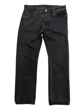 Levi's 501 Button Fly Black Straight Leg Relaxed Fit Men’s Jeans Size 35/32